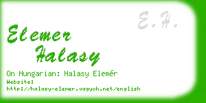 elemer halasy business card